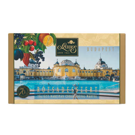 Fruit filled Marzipan dessert with chocolate coating by Szamos 140g