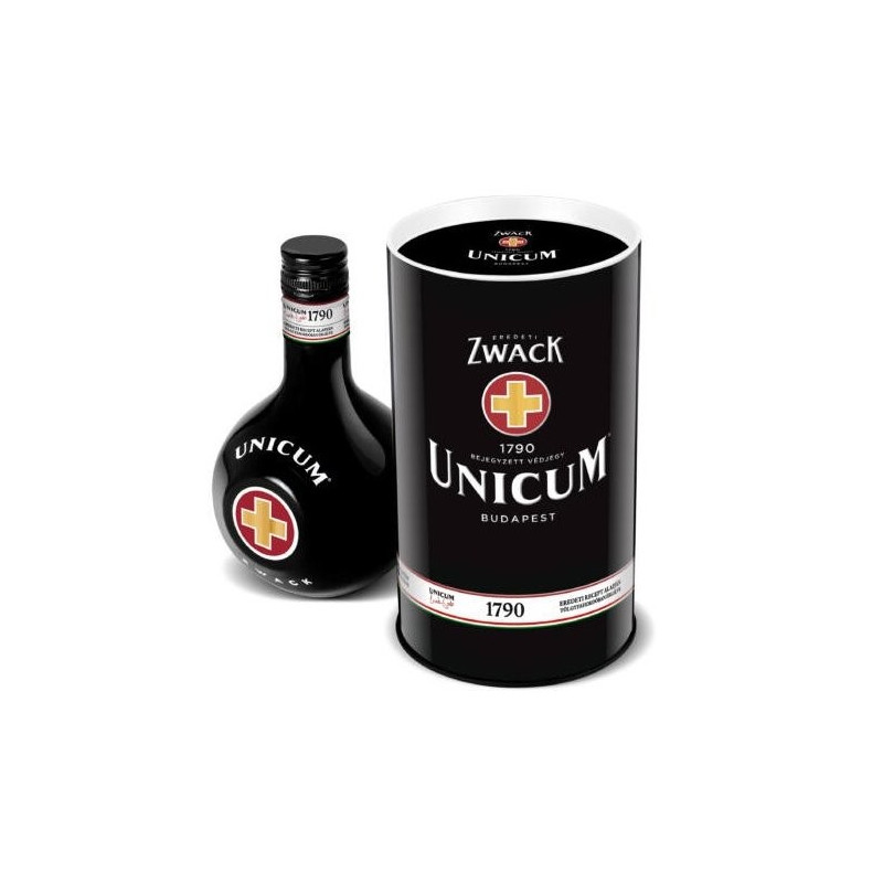 Unicum in tin gift box with 500ML by Zwack